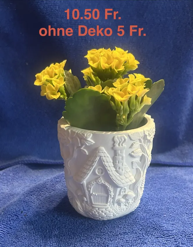 Dekoriertes Pflanzgefäss